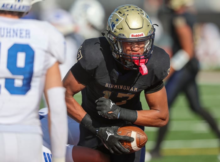 Waters had a huge state championship game with eight catches for 98 yards and two touchdowns. He added six tackles on defense and had three kickoff returns for 100 yards, plus he punted twice for a 41.5-yard average.